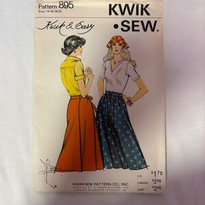 Vintage uncut Kwik-Sew #895 wrap skirt pattern.